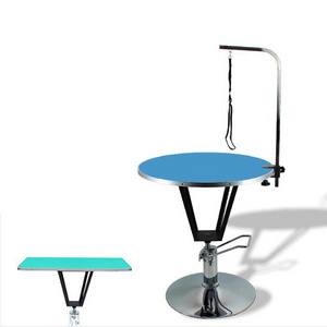 Round Grooming Table Hydraulic Lifting Adjustable Height Freely Rotatable Dog Grooming Table Pet Supplies Small Animals Brushes