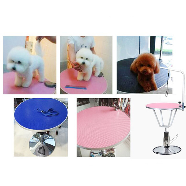 Round Grooming Table Hydraulic Lifting Adjustable Height Freely Rotatable Dog Grooming Table Pet Supplies Small Animals Brushes