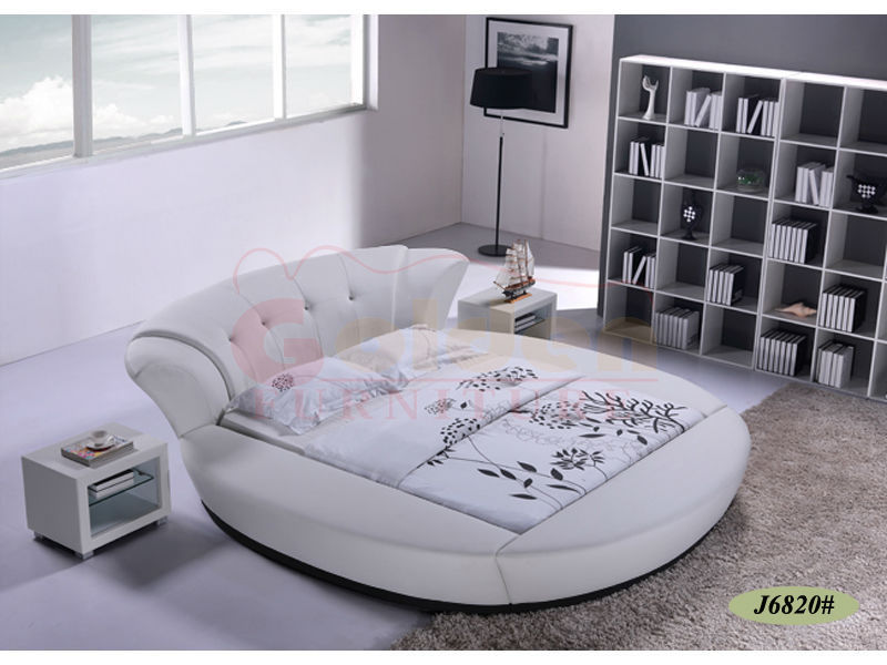 Happy night furniture king size bedroom Up-holstered bed round hanging bed customizable bed room set