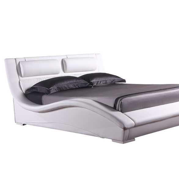 New Shape Italian Design Style Modern  Leather Bed Frames For Sale 2840#