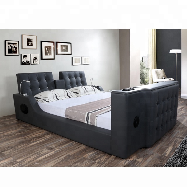 Bedroom Furniture  latest wooden bed designs with footboard TV lifter