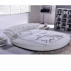 Happy night furniture king size bedroom Up-holstered bed round hanging bed customizable bed room set