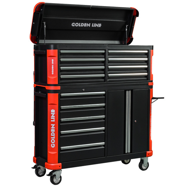 Tool cabinet with 5 inter-lock drawers tool chest auto-return heavy duty ball bearing slide