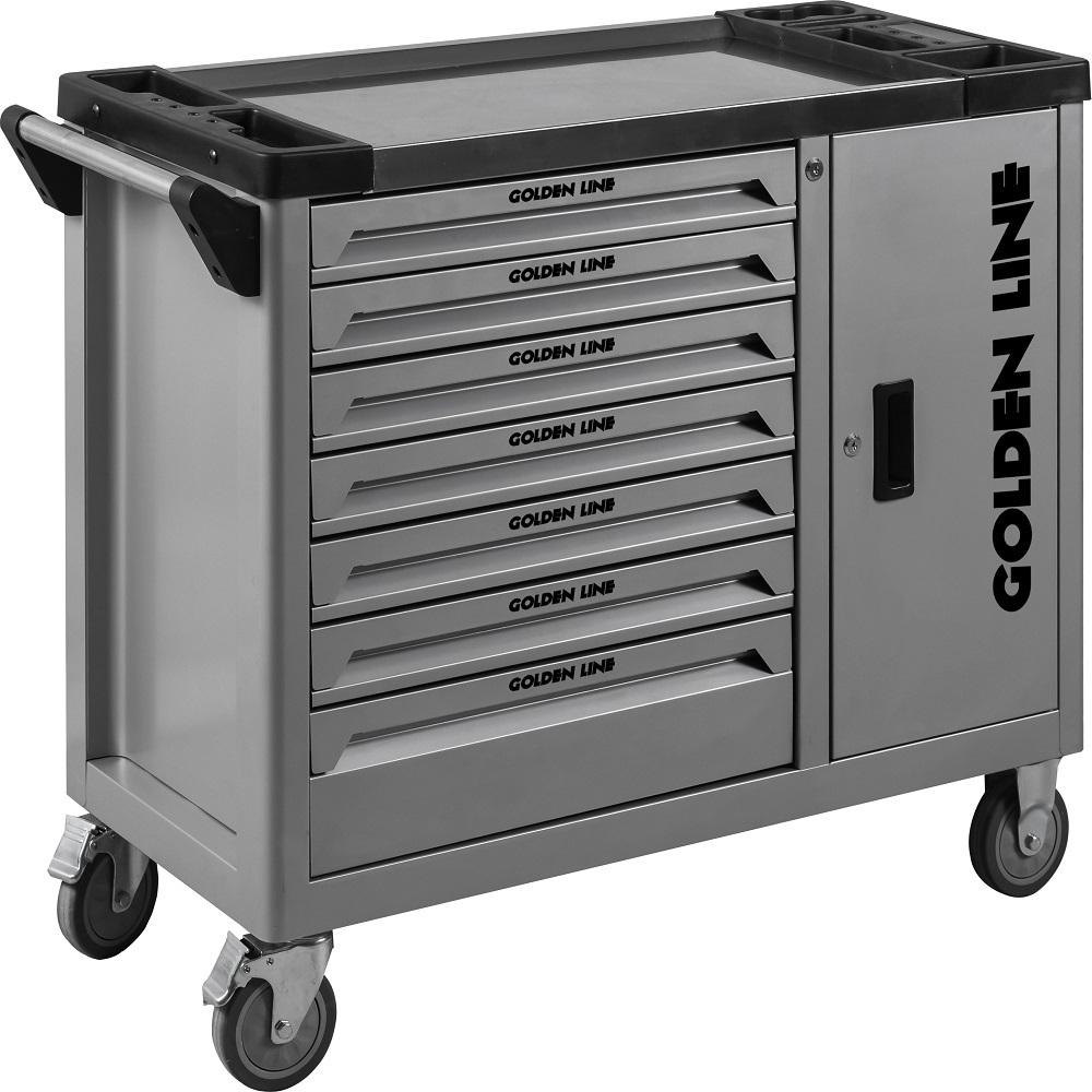 7 Drawers Rolling Stainless Steel Tool Cabinet Workshop Tool Trolley Cart For Garage Storage