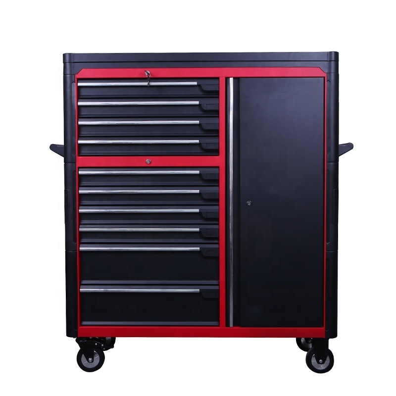 Heavy Duty Black And  Red Garage Tool Cabinet Workshop Tool Trolley Toolbox Tool Chest