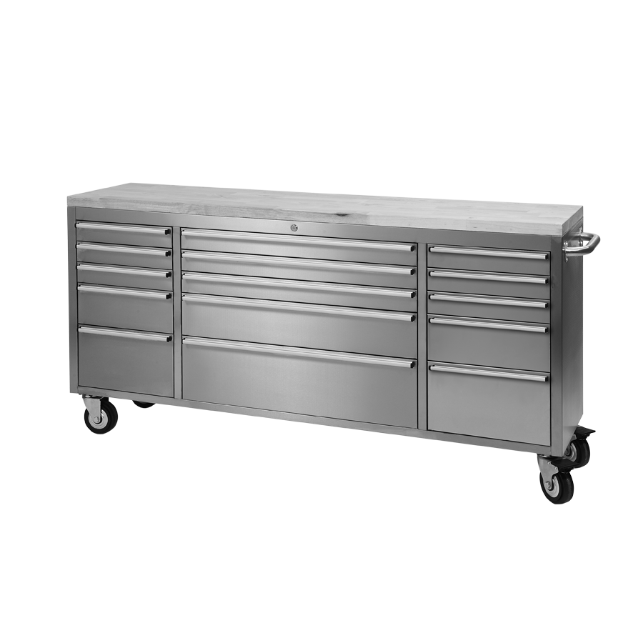 Stainless Steel Tool Cart Cabinet Workbench Garage Tool Chest With Iron Handle