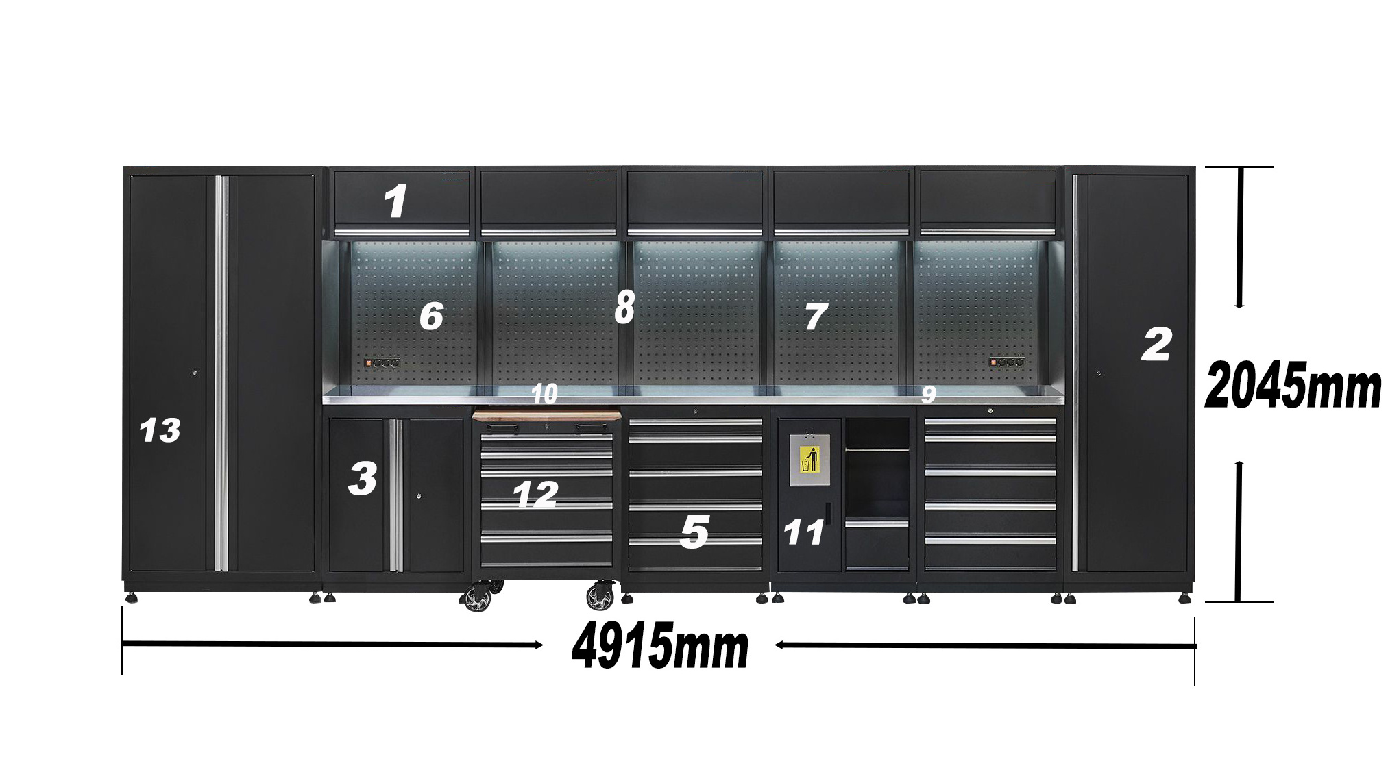 Steel Workbench Garage Tools Cabinets Storage with Drawers Toolbox Workshop Workstation Heavy Duty Workbench