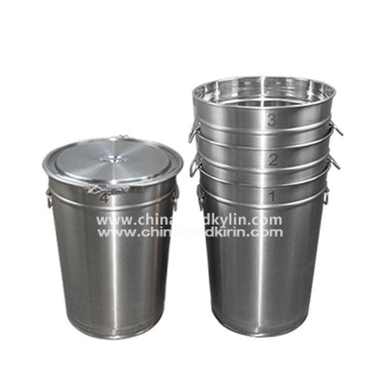 SUS304 60L/15 Gallon Open Head Sealed Conical Stainless Steel Drum