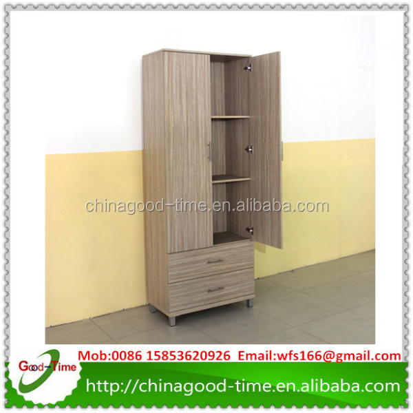 melamine chipboard mdf E1 grade 2 doors wardrobe with drawer