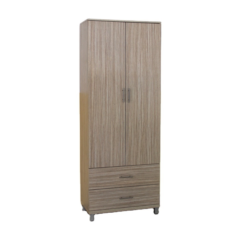 melamine chipboard mdf E1 grade 2 doors wardrobe with drawer