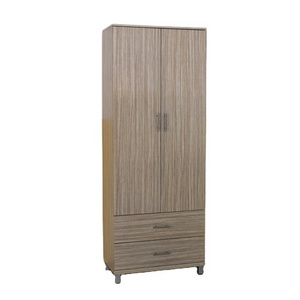 melamine chipboard mdf E1 grade 2 doors wardrobe with drawer