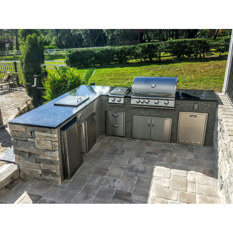 Customized 304 Stainless Steel Outdoor Kitchen Cabinet Full Set Waterproof BBQ Cabinets