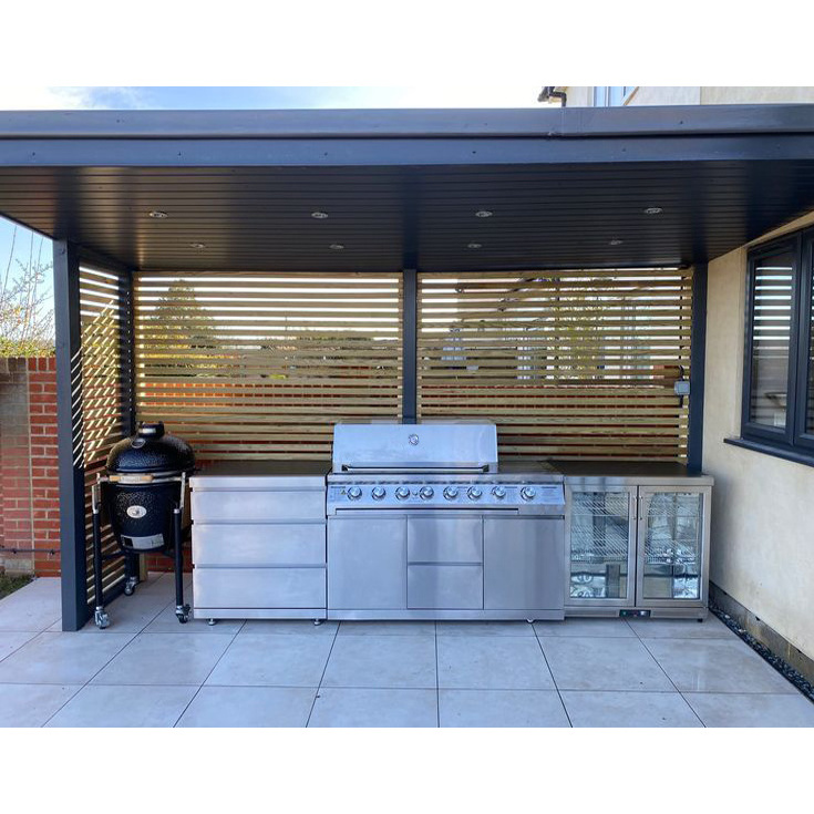 Modular Stainless Steel Outdoor Kitchen BBQ Island  With Sink And Shed