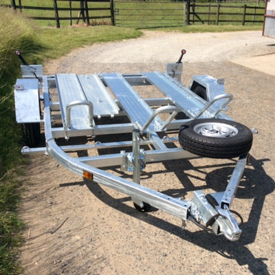 Hot Dipped Galvanized Three -Rail Motorcycle Trailer