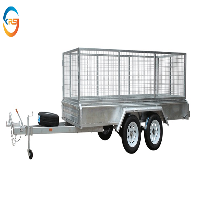 8x5 hydraulic dumper box trailer with cage