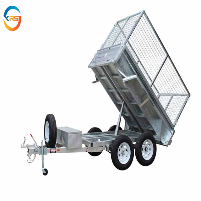 8x5 hydraulic dumper box trailer with cage