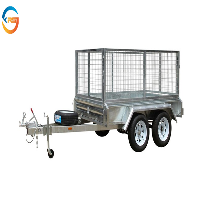 8x5 hydraulic dumper box trailer with cage