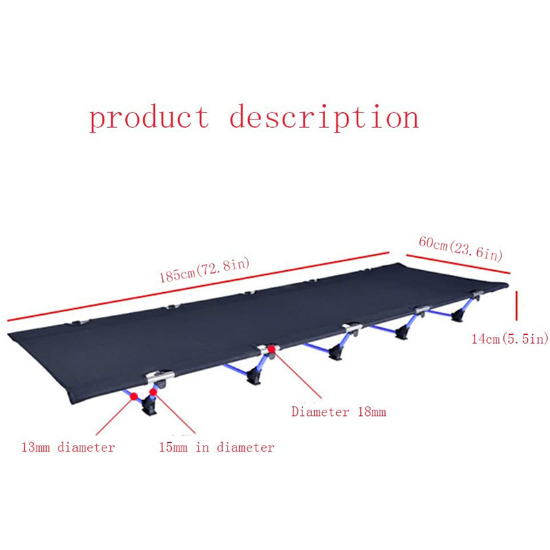 Customized Logo Ultralight Portable Folding Cot Travel Compact Sleeping Beds Aluminum Camping Bed