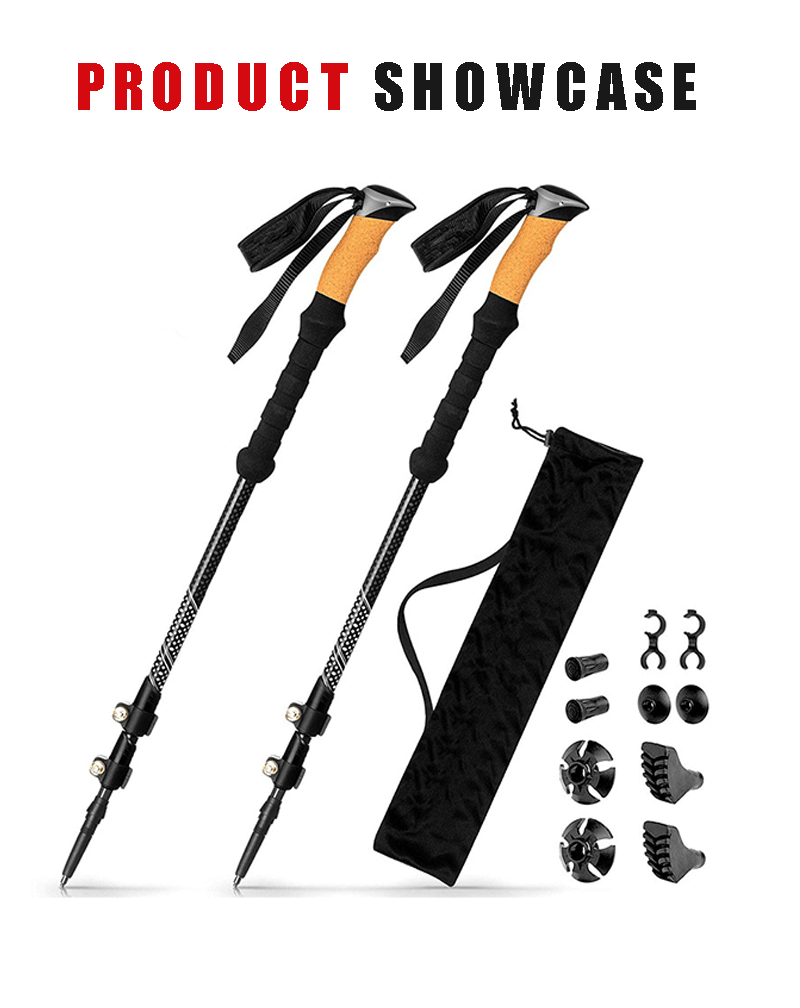 2020 High Quality Ski Poles Telescopic Trekking Pole Carbon Nordic Walking Sticks Walking Pole