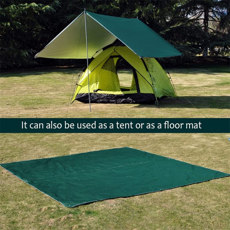 Camping Tent Rain Fly Outdoor Fly Tarp Waterproof Shelter Lightweight Beach BBQ Sleeping Awning Sun Parasol Canopy Hammock Tarp