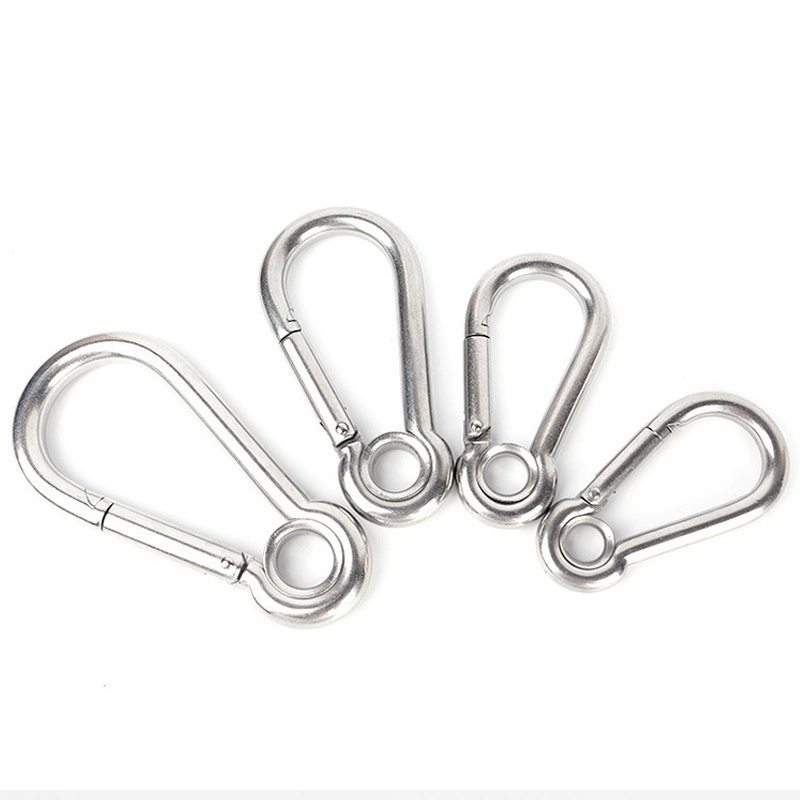 Heavy Duty Stainless Steel Carabiner for Camping Hiking Carabiner Snap Hook Spring Buckle Key Ring Carabiner