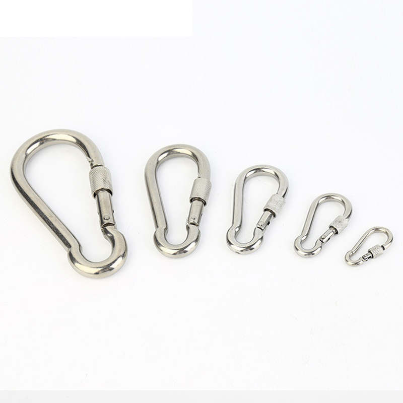 Heavy Duty Stainless Steel Carabiner for Camping Hiking Carabiner Snap Hook Spring Buckle Key Ring Carabiner