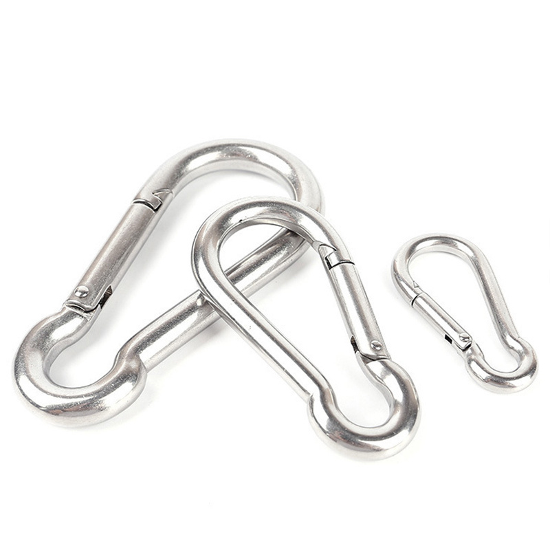 Heavy Duty Stainless Steel Carabiner for Camping Hiking Carabiner Snap Hook Spring Buckle Key Ring Carabiner