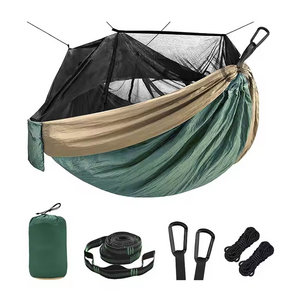 Feistel 210T Nylon Portable 2 Person Portable Outdoor Parachute Camping Nylon Hammock  Tent  With Mosquito Net