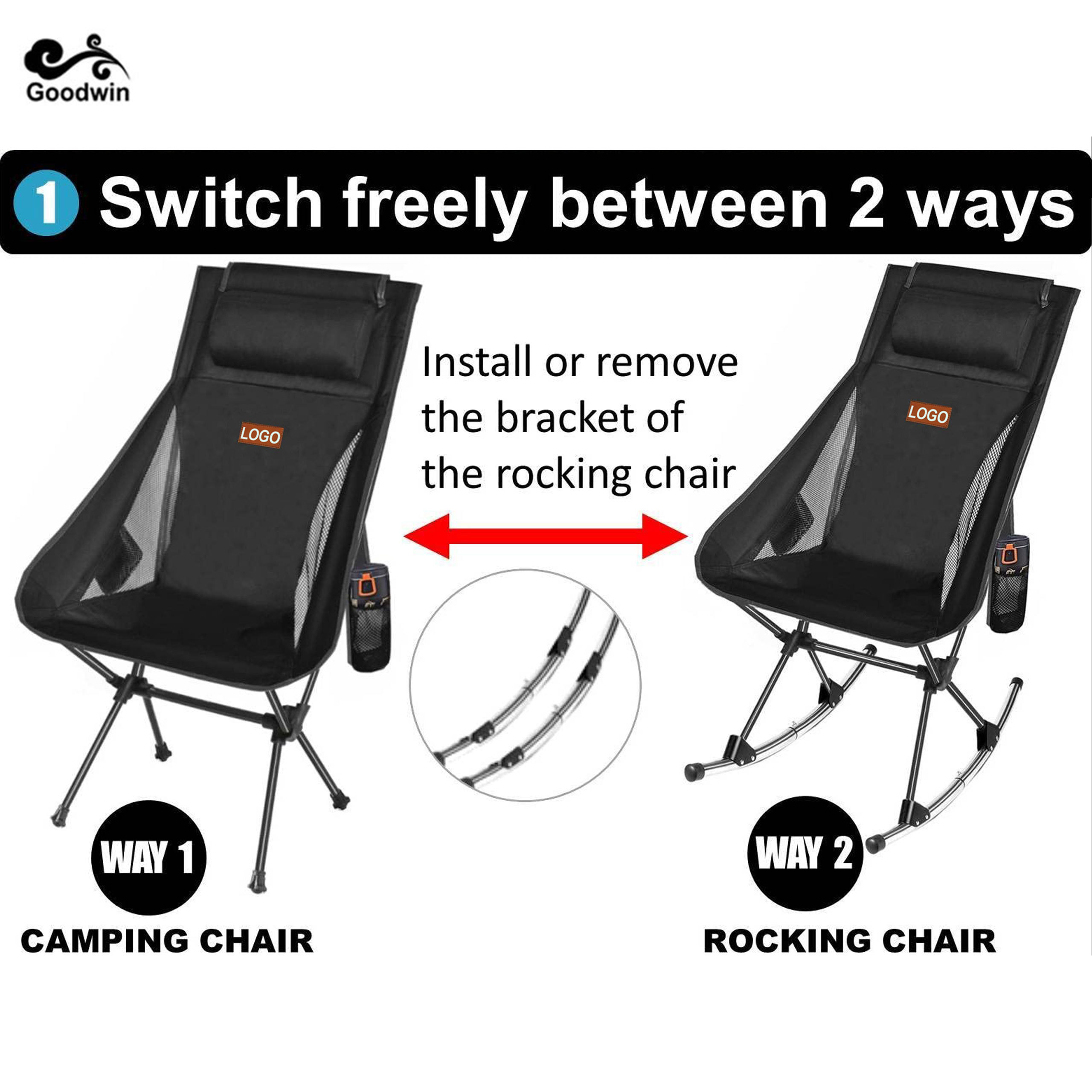 Outdoor Camping Folding Portable Chairs Picnic Rocking Chairs for Outdoor Fishing Picnic BBQ