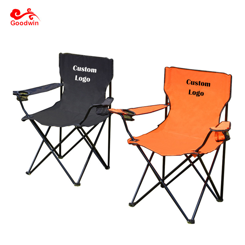 Wholesale Custom Logo Portable Foldable Chair Outdoor Folding  Fishing Beach Camping Chair With Built