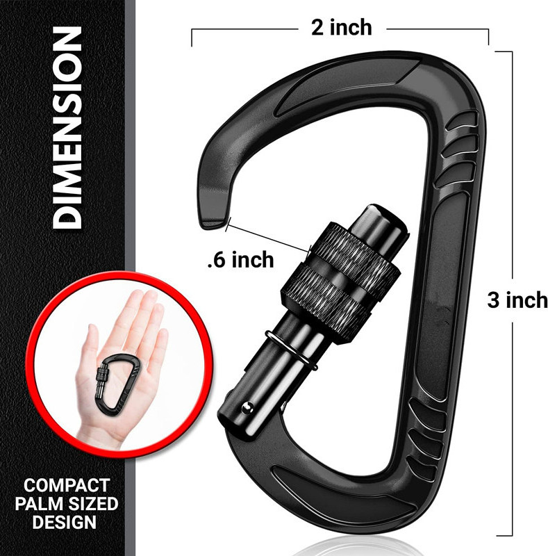 Goodwin Wholesale 4KN 5KN 12KN 24KN 25KN aluminium climbing carabiner clip and hook