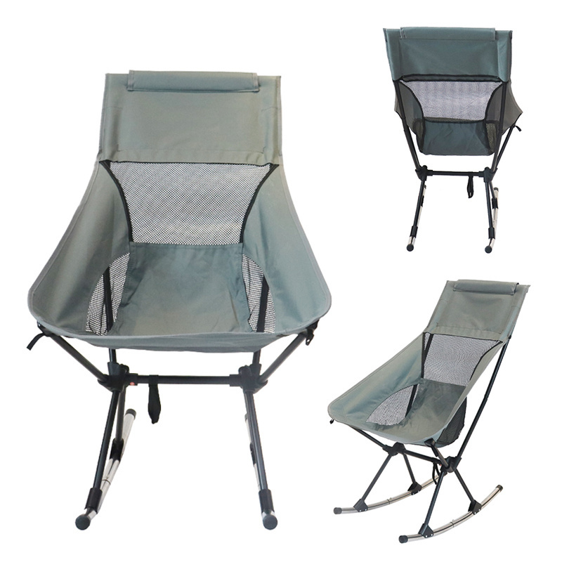 High Back Rocking Chair White Foldable Sets Folding Camping Chair for Beach