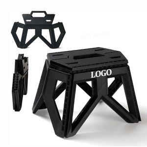 Premium Heavy Duty Folding Collapsible Camping Step Stool Plastic Portable Chairs for Fishing Hiking Outdoor Gardening