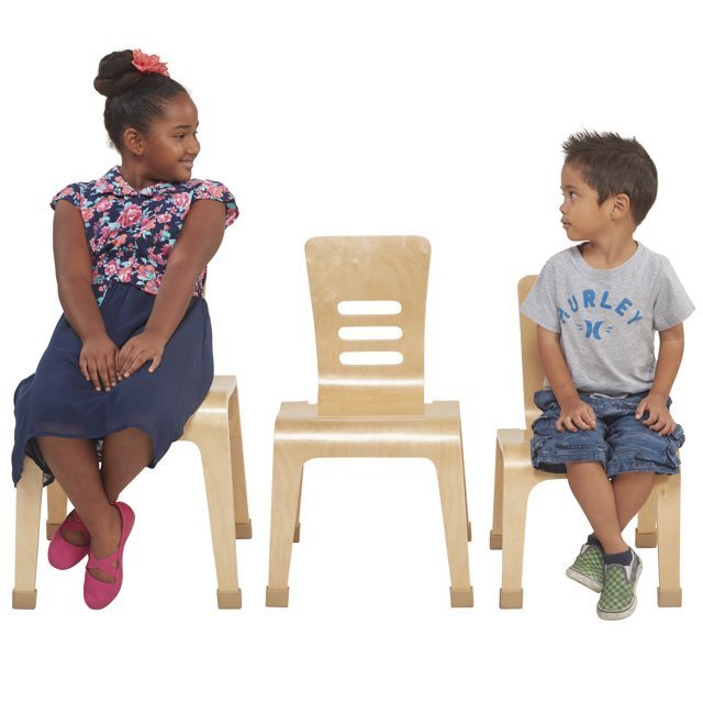 Natural Color Preschool Chair - Stackable Kids Chair for Classroom, Nursery, or Home-Natural Bentwood Lightweight Chairs