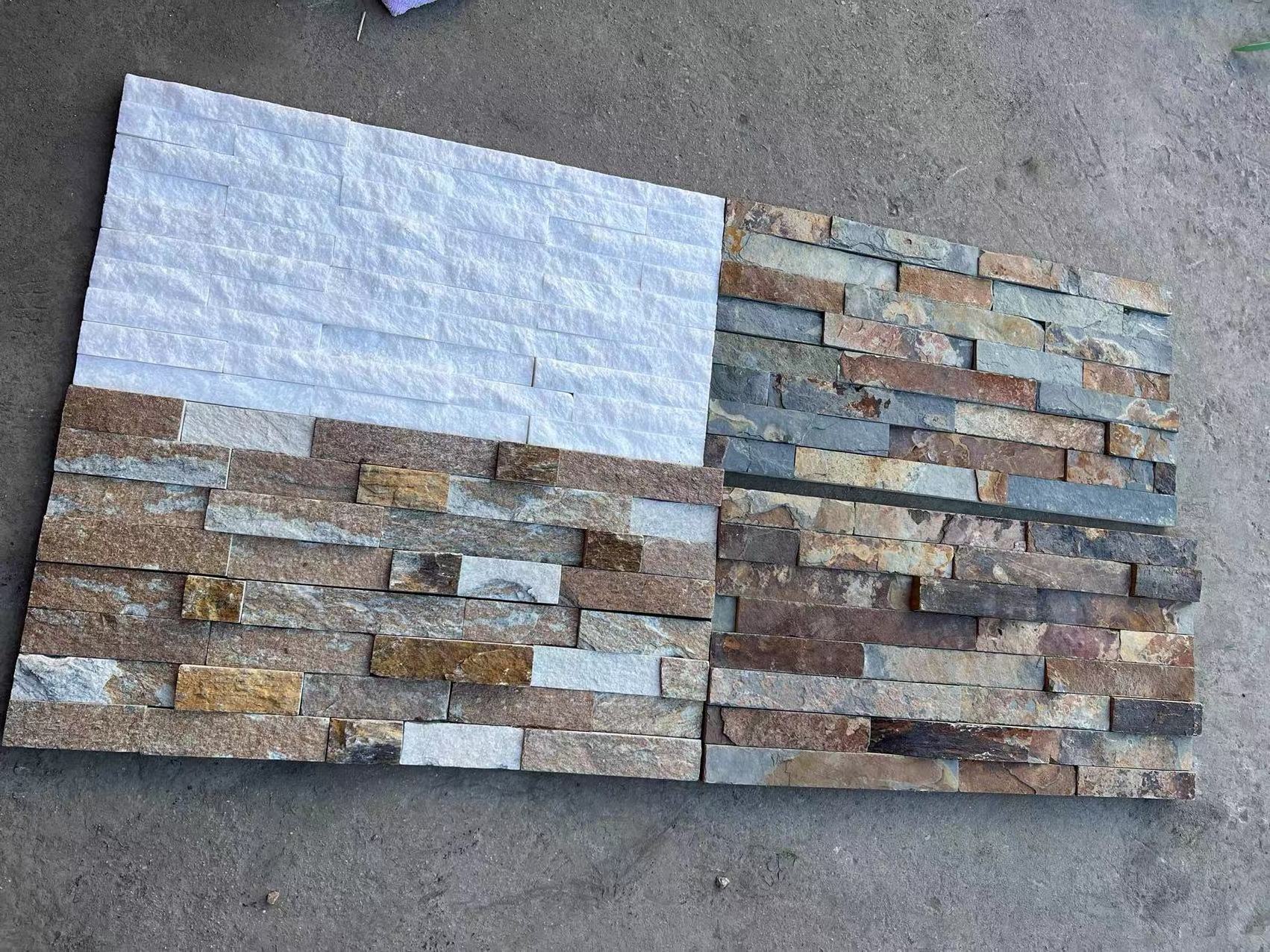 stacked stone cladding fasade natural culture stone fireplaces exterior siding wall panel