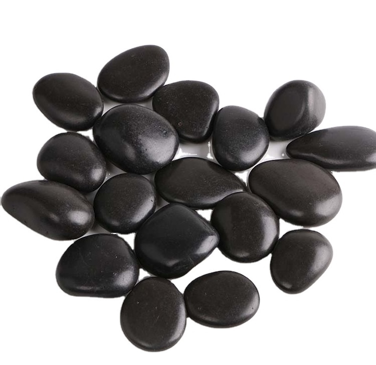 Black polishing stones and pebbles stones for large river rock stones