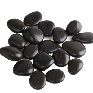 Black polishing stones and pebbles stones for large river rock stones