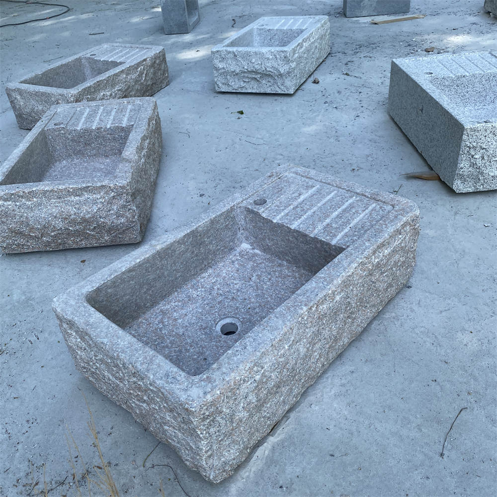 stone trough grey red granite outdoor big sink washing equipment