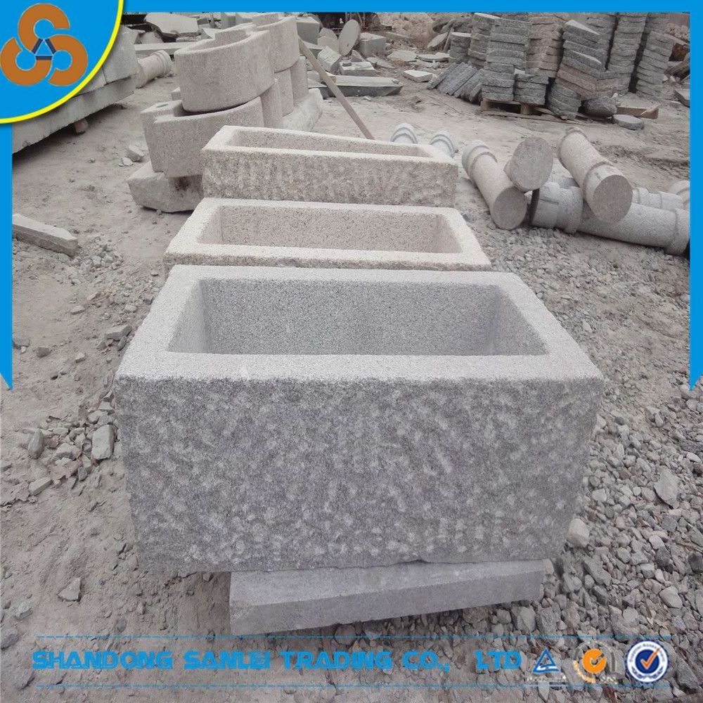 Antique granite stone trough for flower pot