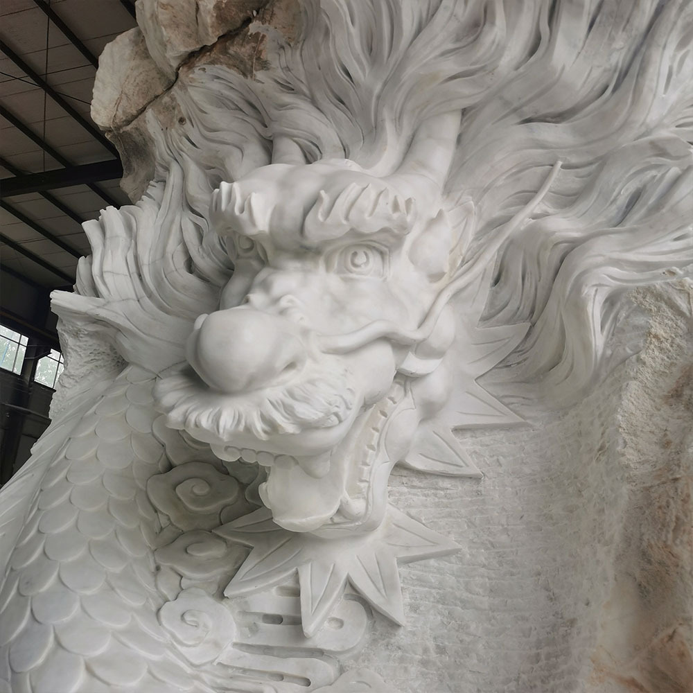 Large Outdoor Decoration stone marble Dragon Statue animal Sculpture for sale