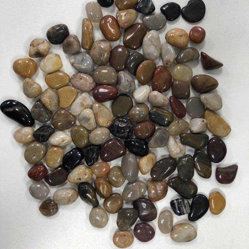 Mix color polished cobblestone, pebbles  architectural landscape stone