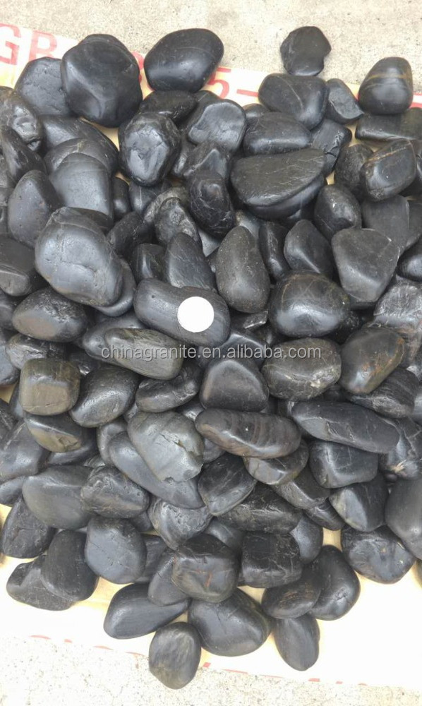 Black polishing stones and pebbles stones for large river rock stones