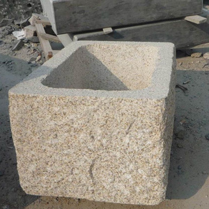 Antique granite stone trough for flower pot