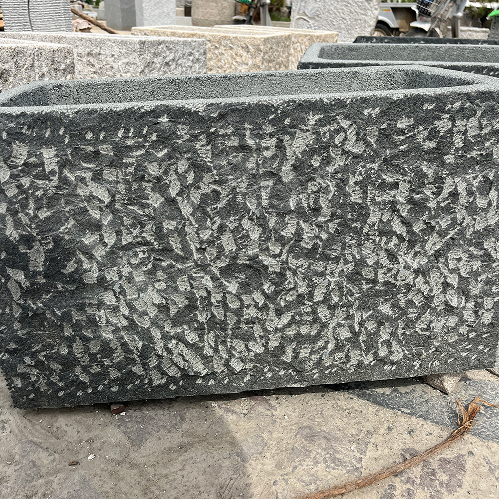 Old stone natural stone trough antique flower pots for garden