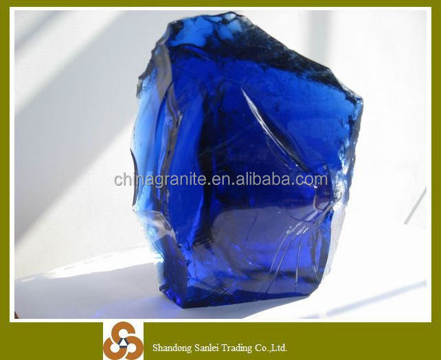 Garden decorated glass stone architectural glass big blue glass rocks