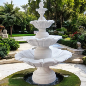 Hand Carved Outdoor Decorative Garden Carving Marble Stone Water Horse Statue Fountain