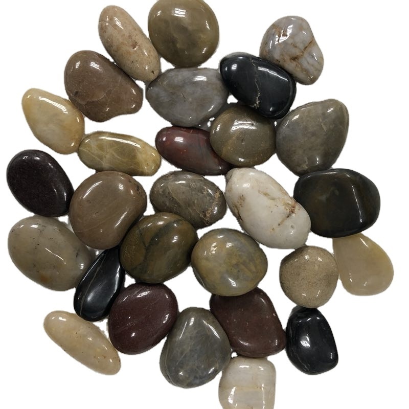 Mix color polished cobblestone, pebbles  architectural landscape stone