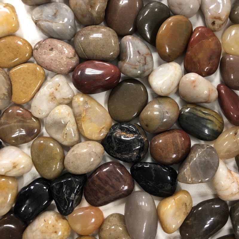 Mix color polished cobblestone, pebbles  architectural landscape stone