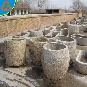 Wholesale stone garden flower pot/old effect planter granite flower pot