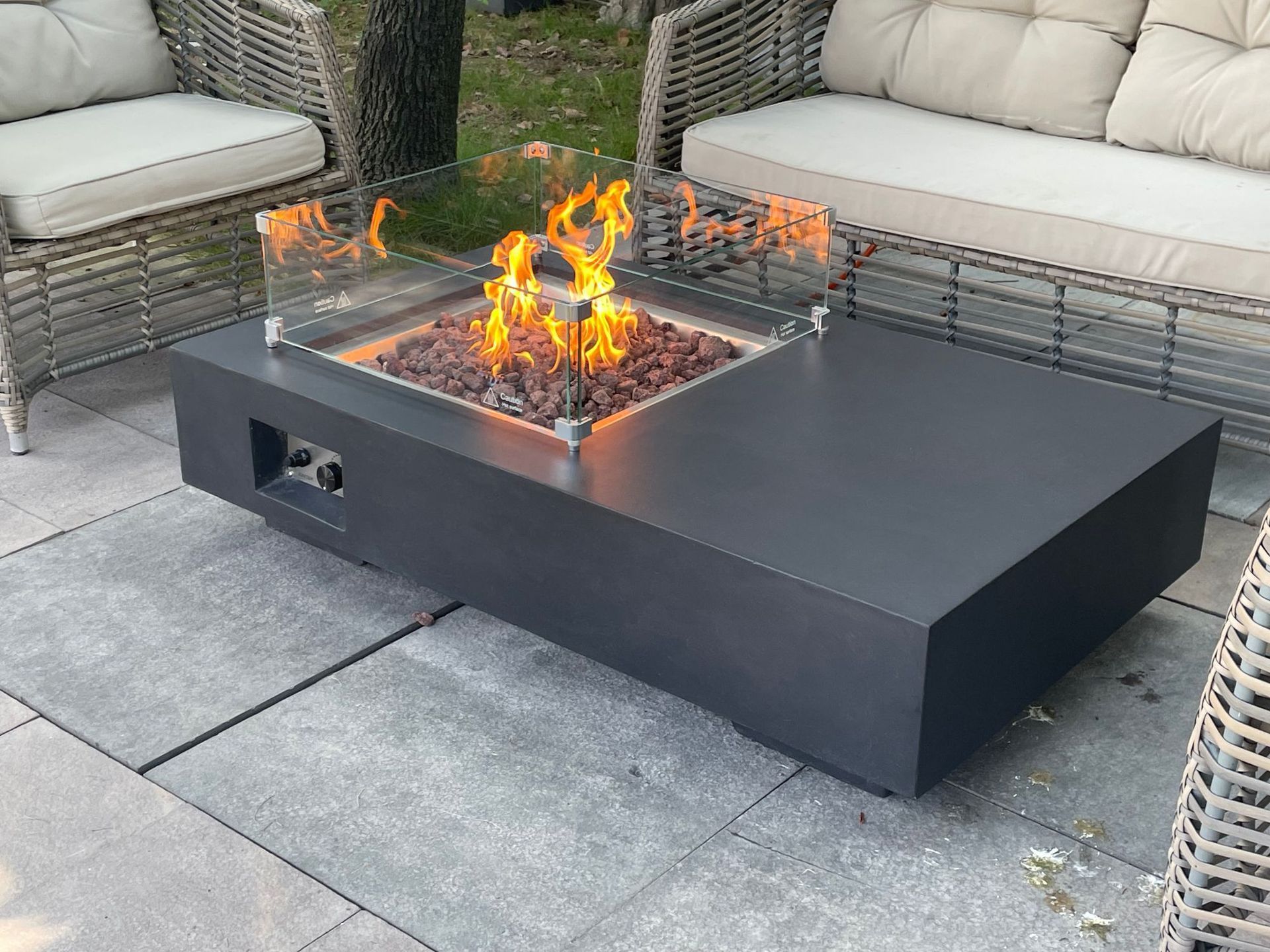 GRC Outdoor Fire Pit Table Backyard Concrete Fire Pit